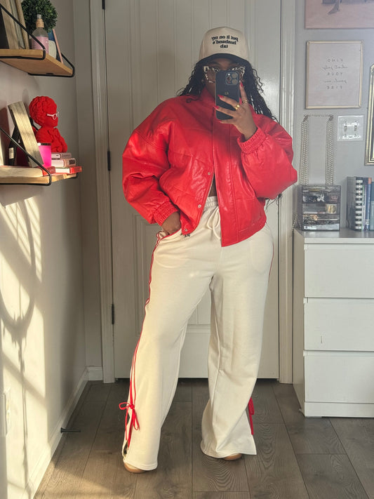Creamy Double Striped Sweatpant